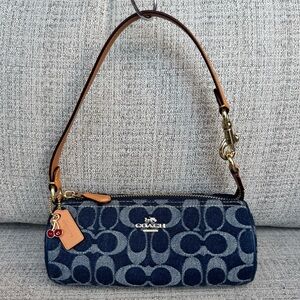 Coach Denim Barrel Bag w/ Cherry Charm